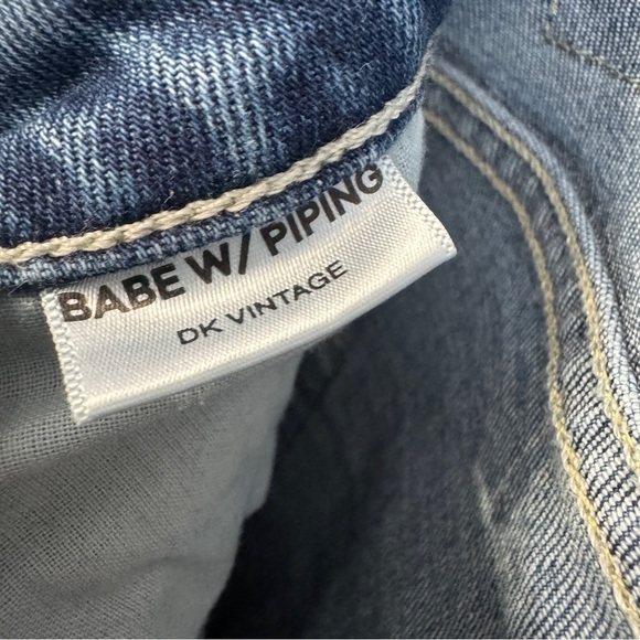 AMO Women’s 25 Babe With Piping High Rise Straight Leg Jeans Button Fly - Picture 7 of 8